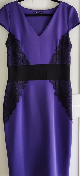 Temira Collection Purple Scuba Dress Size L - Picture 1 of 9